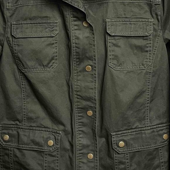 Talbots Utility Jacket Women’s Size 14 Green Long Sleeve Front Pockets Casual - Picture 5 of 8
